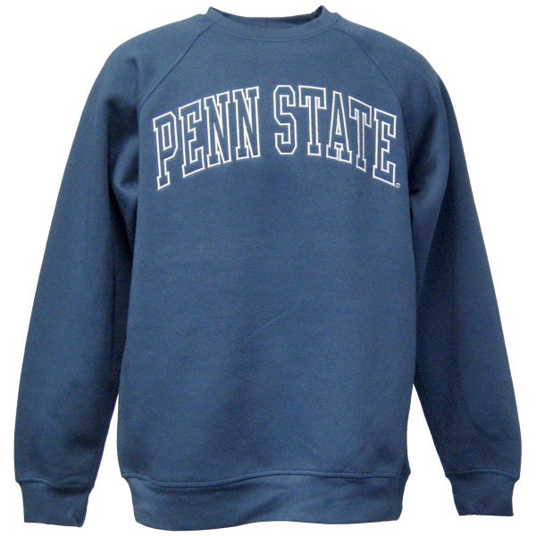 indigo crew neck sweatshirt with outlined Penn State